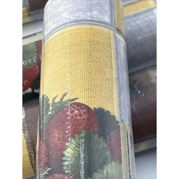 Prepasted wallpaper BORDER/Strawberries/Raymond Waites Kitchen/51492320/Yellow/5 - Picture 7 of 11